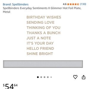 Everyday Sentiments II Glimmer Hot Foil Plate - Gold